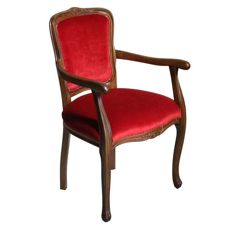 Fauteuil Donnelly Louis XV Junior Contract, Rouge
