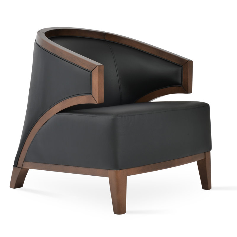 Mostar Armchair, Black Leatherette