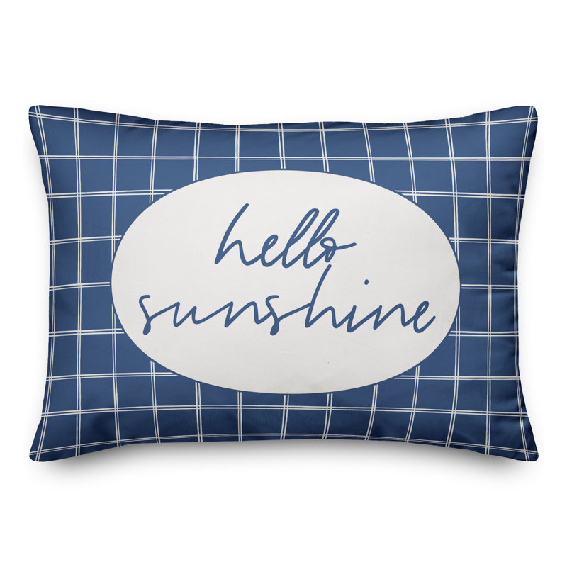  Housse de coussin rectangulaire d'extérieur Hello Sunshine, Bleu