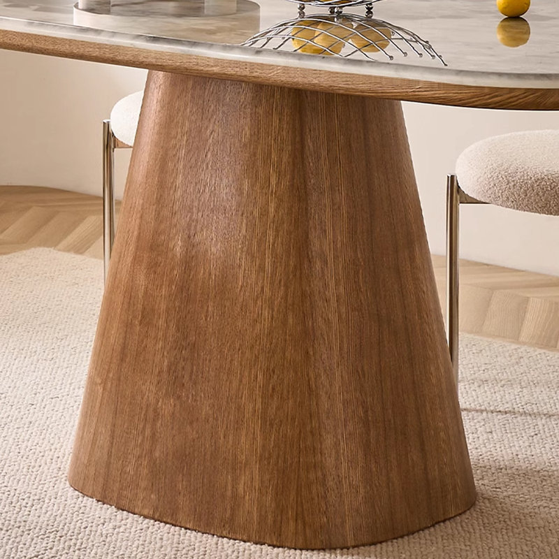 Modern Simple Family Dining Table Oval Dining Table, 29.52"H x 55.11"L x 31.49"W