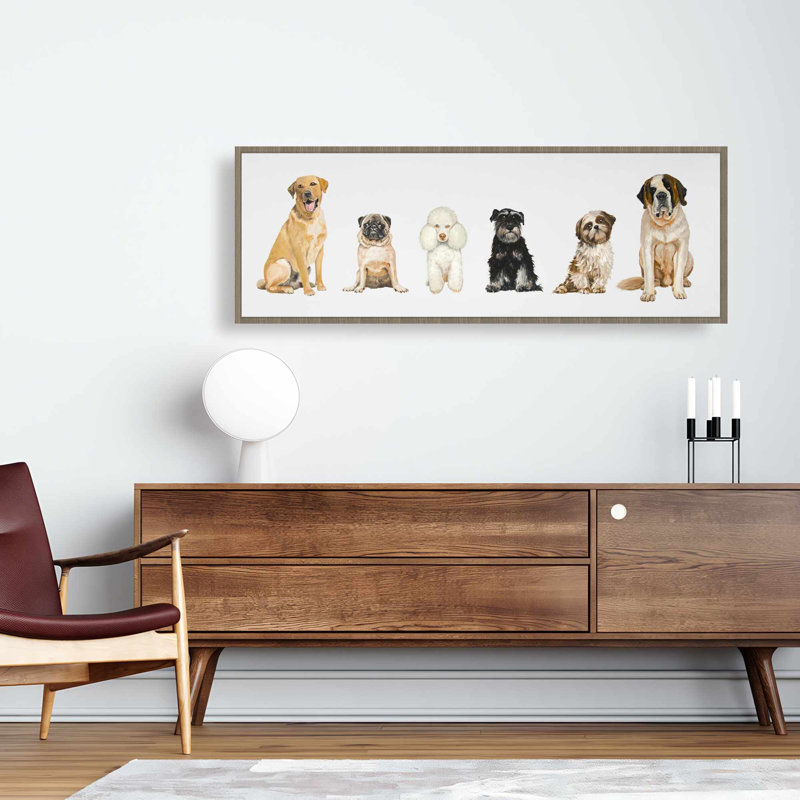 «Man's Best Friend», toile blanche - Décoration de chambre à coucher d'animaux, H 49,25 po x l 17,25 po