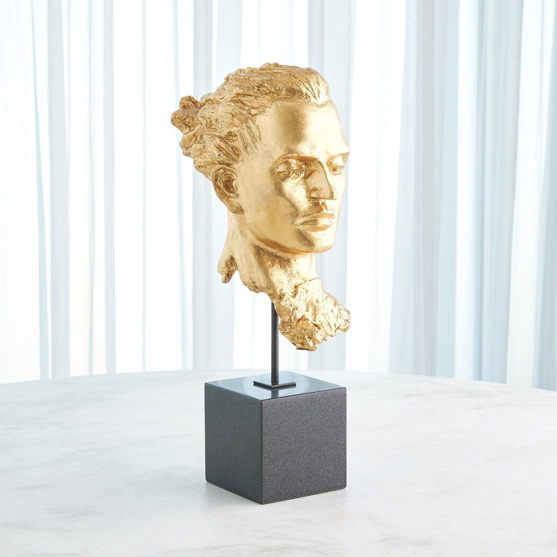 Gilded Portrait Sculpture-Gold Leaf