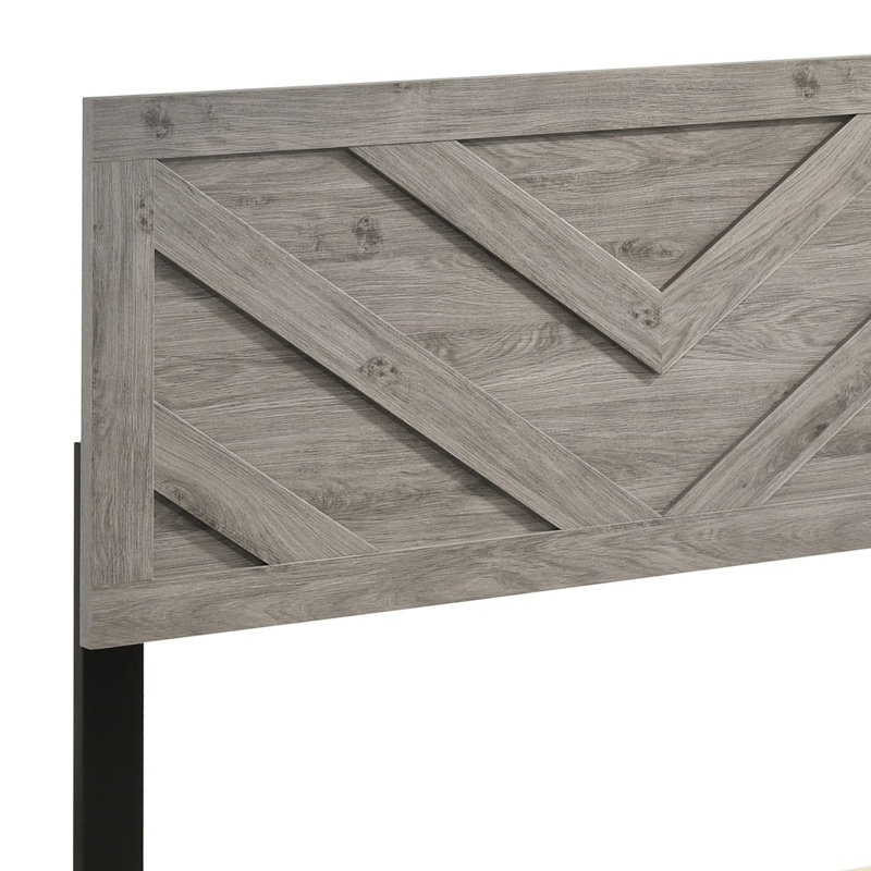 Queen Bed, Light Gray Finish