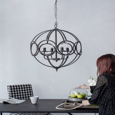 Chandelier  - 4  - Light Metal Material, Hanging Light Fixture With Adjustable Chain Function