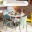 Table de salle à manger industrielle 39,4 pouces avec tablettes de rangement chêne