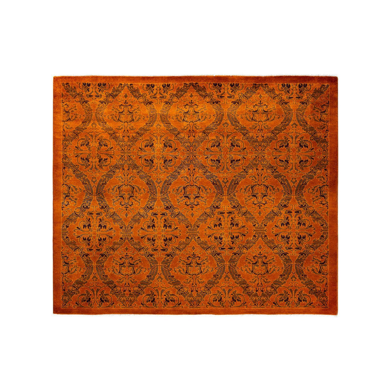 Tapis unique fait à la main Vibrance - orange, 5 pi 2 po x 6 pi 4 po