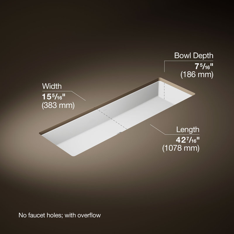 Verticyl 42-1/2 In. Rectangular Undermount Bathroom Sink