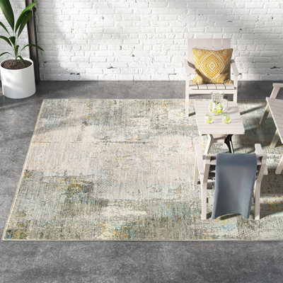 Delia Machine Woven Modern Olive Area Rug