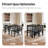 5-Piece Counter Height Dining Table Sets, Space-Saving Solid Wood Kitchen Dining Sets With Faux Marble Table & 4 Slat Back Linen Upholstered Chairs-63235338