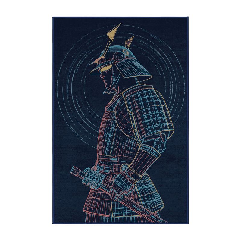 Tapis moelleux moelleux Vega Samurai Art Deco, 8 x 12