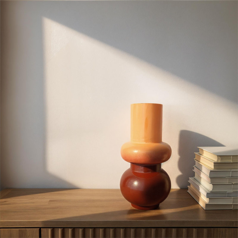 Vase intérieur / extérieur en métal émaillé