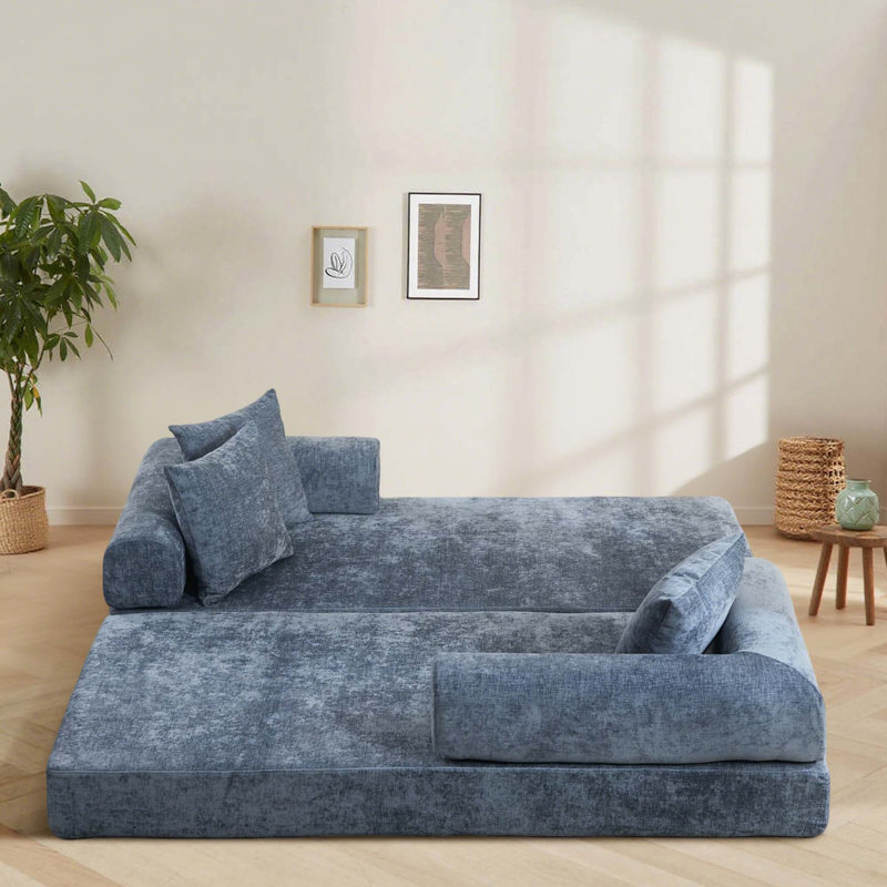 Canapé-lit convertible 78,8 po Modern, Bleu