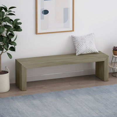 Banc de salle à manger en bois d'acacia, chêne gris clair