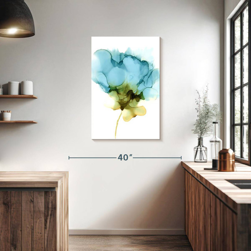 Avery Blooming Cyan II, 36" H x 24" W