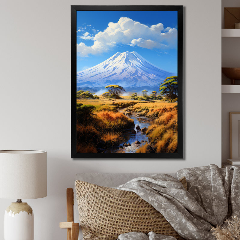 «Audrieanna African Kilimanjaro Heights», reproduction sur toile, Cadre photo noir simple, H 20 po x l 12 po x P 1 po