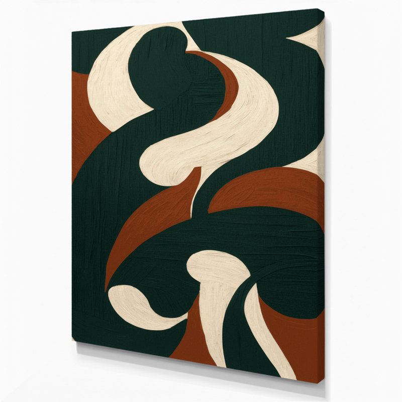 Abstrait art figuratif vert sur toile 49, H 14 po x l 11 po