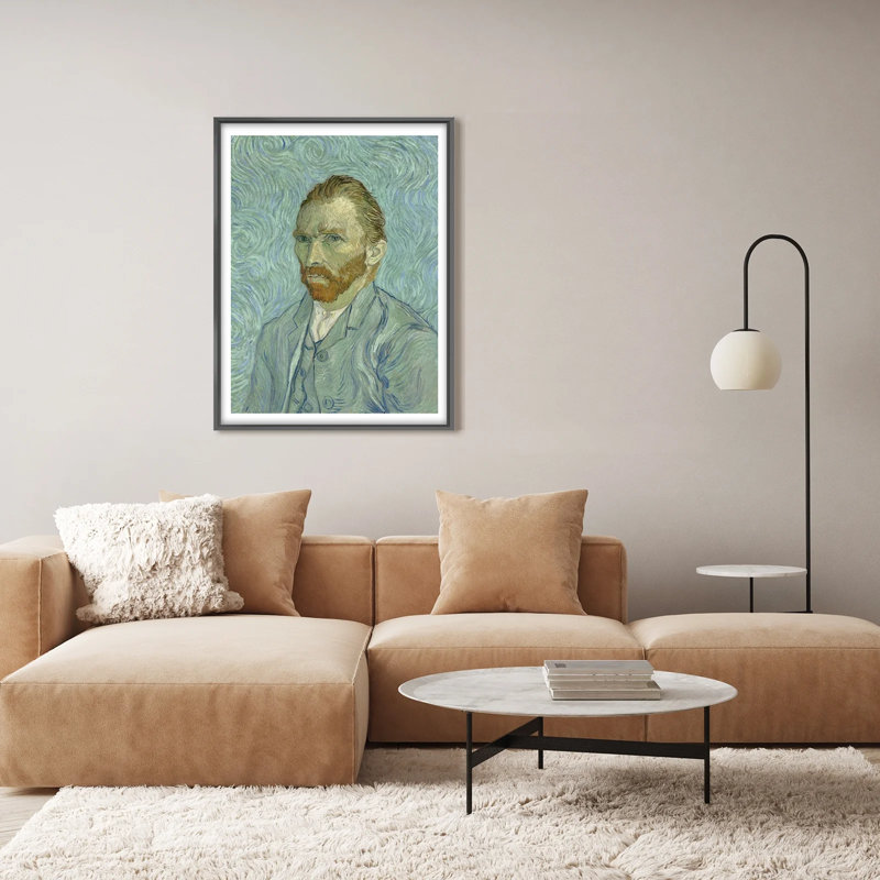 Autoportrait Van Gogh, H 10 po x l 8 po, Encadrement métallique noir