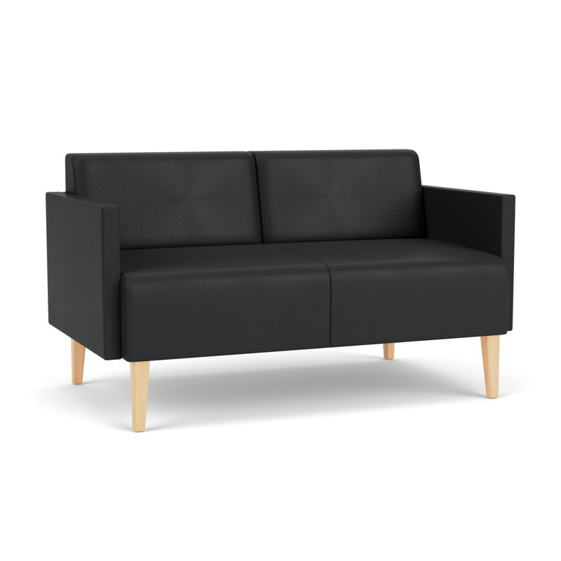 Causeuse de réception Luxe Lounge, Modena graphite, Bois naturel