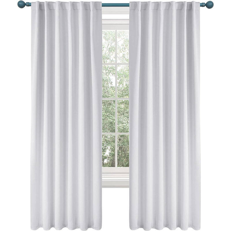 Blackout Curtain Pair, Silver Gray, 52" W x 95" L