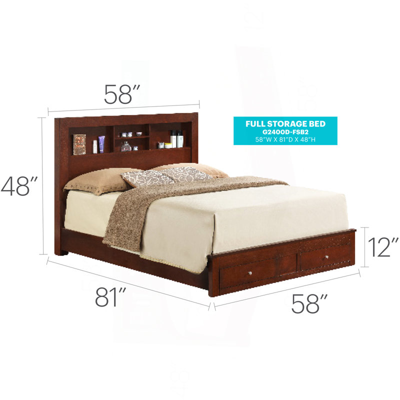 Transitional Cherry Full Storage Bed