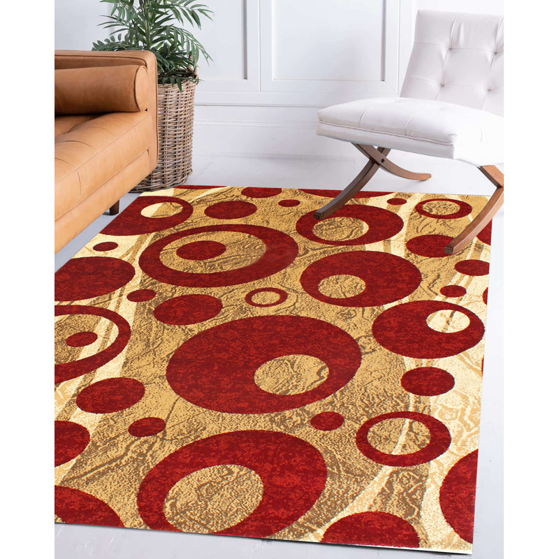 Tapis rouge Jes Jes, Rectangle 5 pi 3 po x 7 pi 2 po
