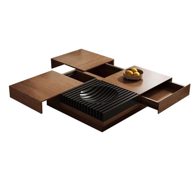 Walnut Manufactured Wood Square Coffee Table