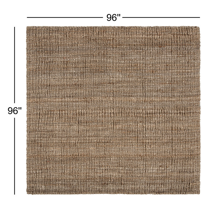 Alda Jute Natural / Gray Area Rug, Square 8'