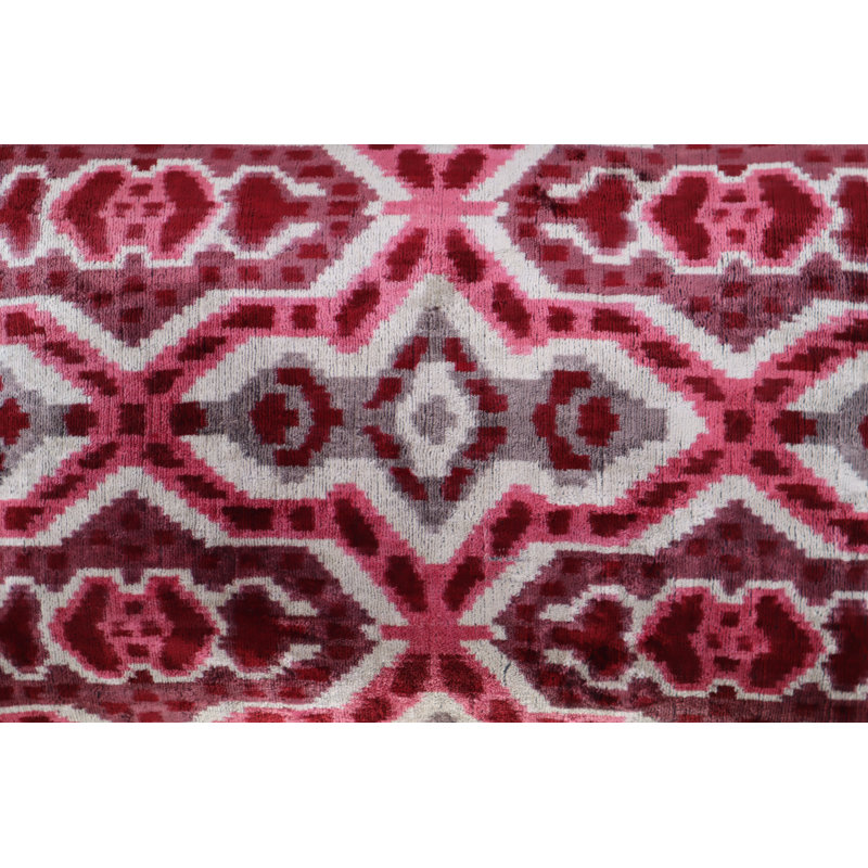Velvet Rectangular Pillow Cover & Insert, Brown/Red Geometric 1