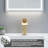 Modern Single Handle Bathroom Faucet, Brushed Gold - Rust-Resistant Stainless Steel, Single Hole-122684427