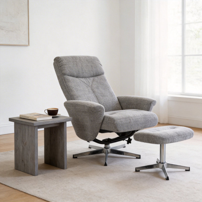 Fauteuils inclinables réglables, chaise moderne en bois d'acier chenille pour bureau à domicile