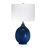 24in. 3-Way Blue Ceramic Table Lamp With Drum Shade