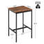 Table de bar carrée, petite salle à manger de cuisine, table de cocktail, pub haut pour la fête, structure en métal robuste, étroit pour le salon, cuisine, bar-1842781012