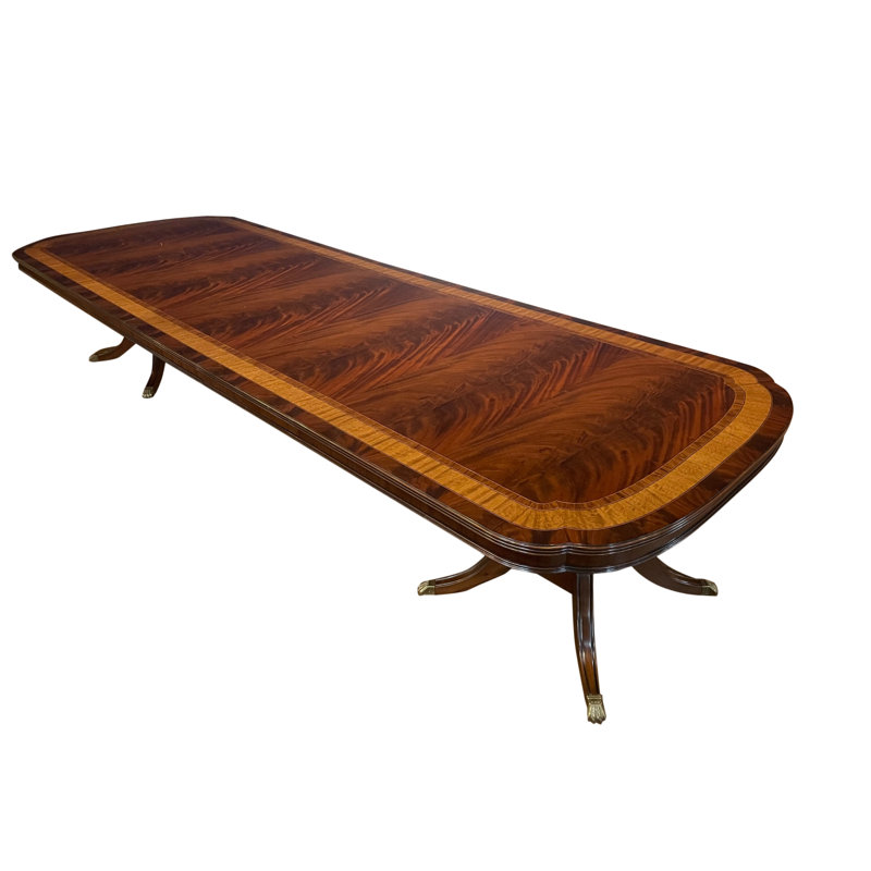 Scallop Cornered Mahogany Banquet/Dining Table