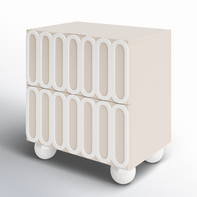 Table de chevet 2 tiroirs Insley, Taupe