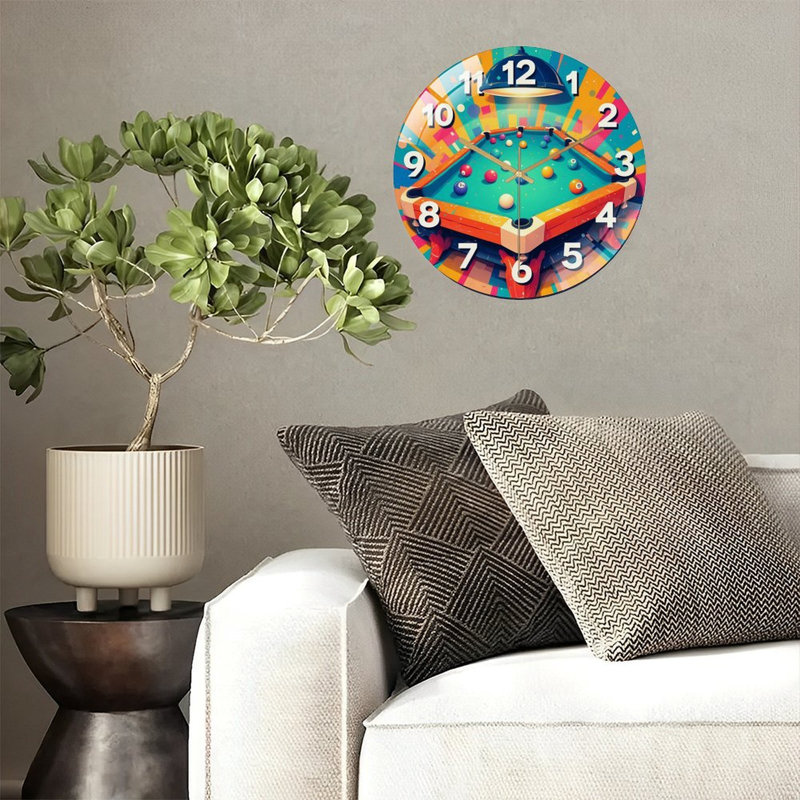 Horloge murale de table de billard
