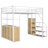 Full Size Metal Loft Bed with Storage Staircase and Wardrobe,Shelves and Lockers-2003600760