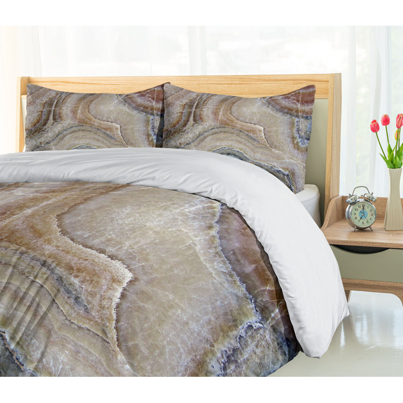 Modern & Contemporary Polyester Abstract Duvet Cover, King