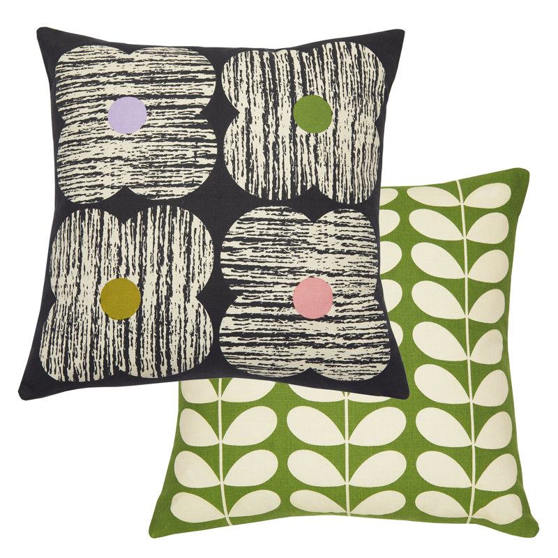 Textured Flower MF 45x45cm Cushion, Slate