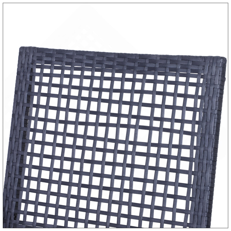 Outstanding 3Pcs Patio Bar Set With Soft Cushion, Rattan Wicker Outdoor Furniture Set For Backyards, Lawn, Deck, Poolside