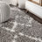 Cantera Shag Plush Tassel Moroccan Tribal Geometric Trellis Gray/Ivory Rug-468384349