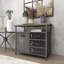 Armoire de rangement à 1 porte et 3 tiroirs gris en métal gris avec chiffres et texte