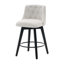 007-360° Swivel Bar Stools Set of 2-Modern 25" Counter Height Stools with Stain-Resistant Line&Button Tufted Back, Solid Wood Frame Barstools for Kitchen Island, Cafe or Home Bar, Easy Assembly White