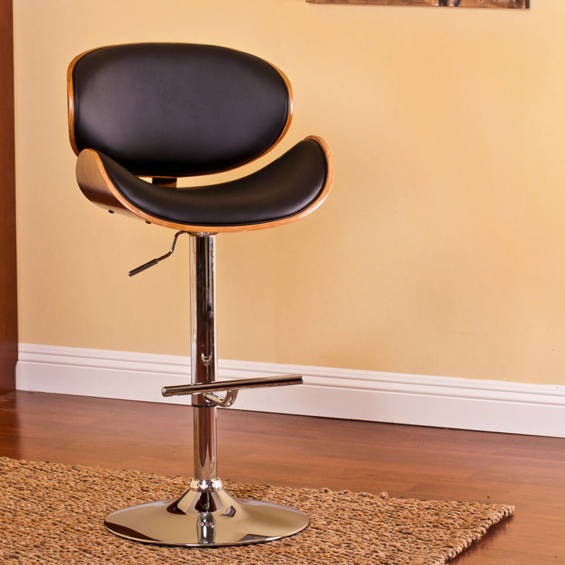 Tabouret de bar pivotant à hauteur ajustable, Noir