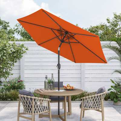 90'' Market Umbrella with Push-Button Tilt for Patio Outdoor Table Umbrella