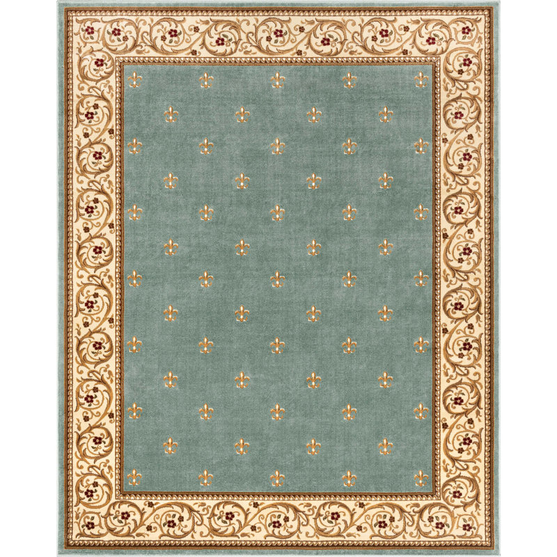 Tapis bleu pâle Charlton Home® Doykos, Rectangle 10 pi 11 po x 15 pi