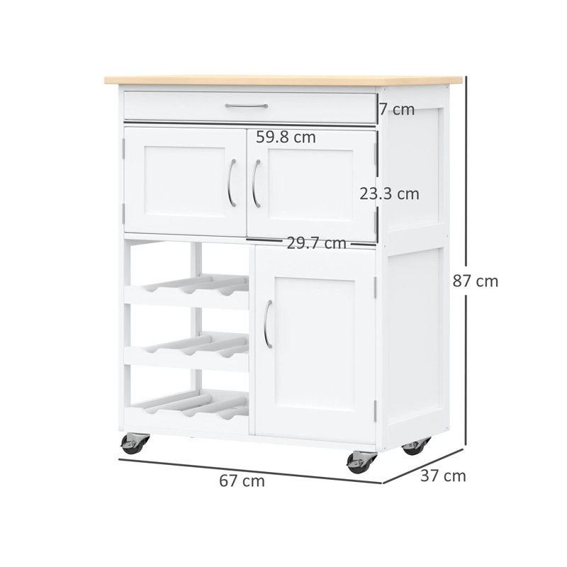 Ilsegard Wood Kitchen Cart