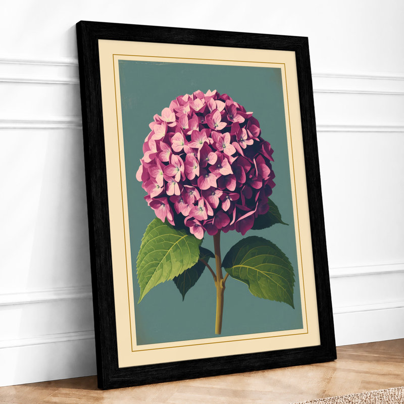 Hydrangea Study Botanical - Print, Black, A4 - 29.7 x 21.0 cm