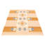 Tapis géométrique beige en laine à tissage plat
