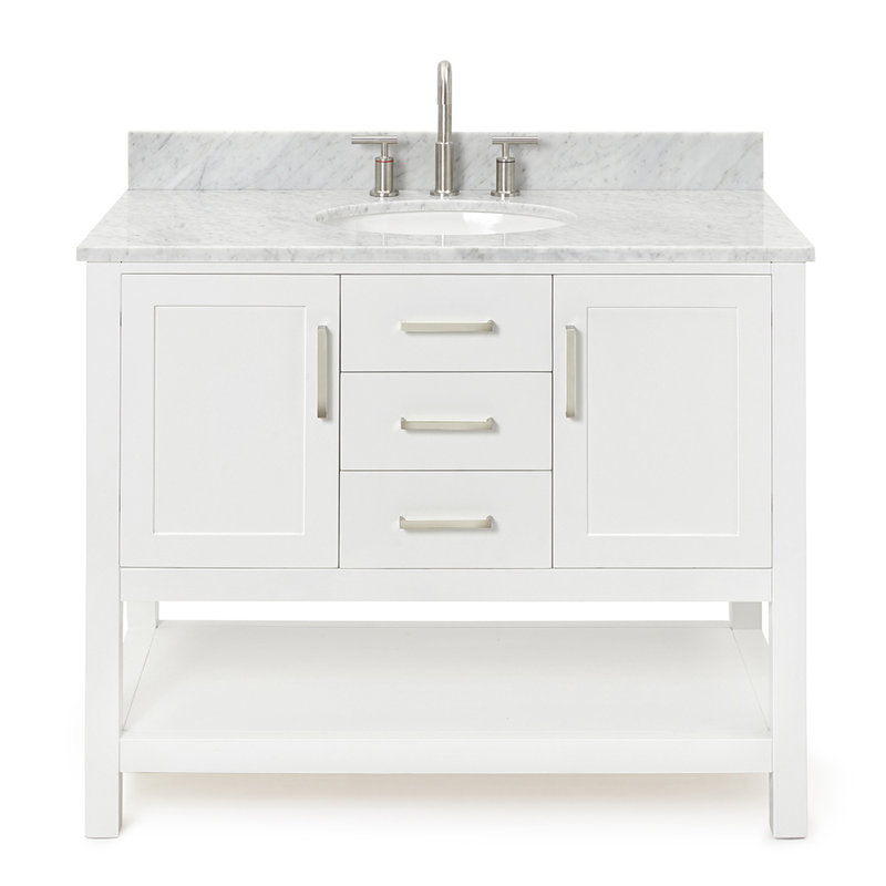 Ensemble de meuble-lavabo simple 43 po Abby, Blanc
