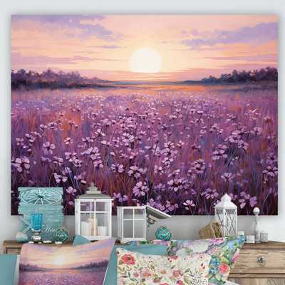 «Bloomed Flower Horizons At Sunset» sur toile